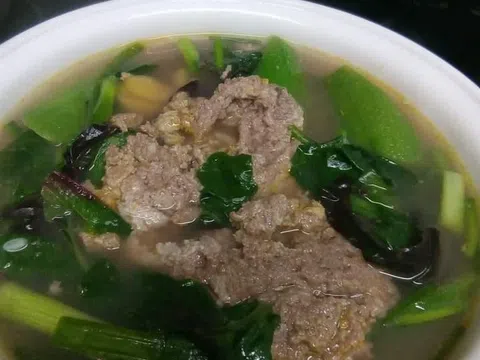 Canh rau nấu cua đồng