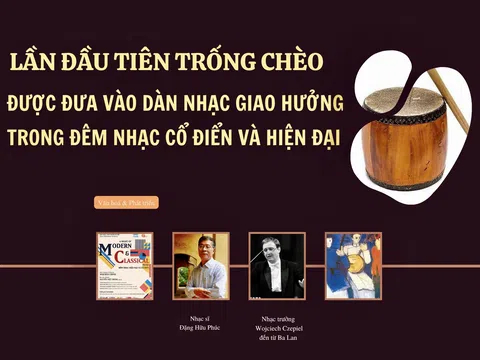 Lần đầu tiên trống chèo được đưa vào dàn nhạc giao hưởng trong đêm nhạc cổ điển và hiện đại