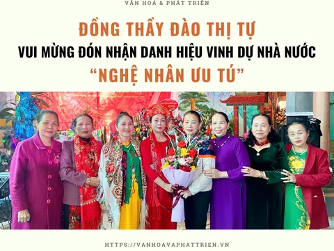 Đồng thầy Đào Thị Tự, vui mừng đón nhận danh hiệu vinh dự nhà nước “Nghệ nhân ưu tú”