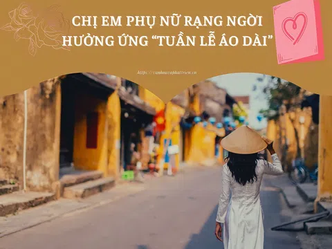 Chị em rạng ngời hưởng ứng “Tuần lễ Áo dài”