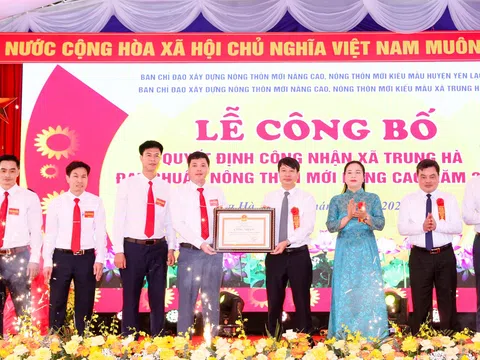 Vĩnh Phúc: Xã Trung Hà (Yên Lạc) đón Bằng công nhận đạt chuẩn NTM nâng cao