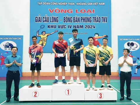 Vòng loại Giải cầu lông, bóng bàn phong trào TKV năm 2024 khu vực IV