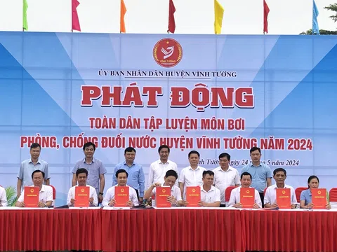 Vĩnh Phúc: Vĩnh Tường phát động toàn dân tập luyện môn Bơi phòng, chống đuối nước năm 2024