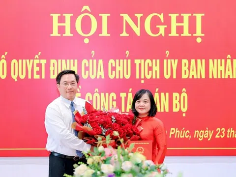 Vĩnh Phúc: Bổ nhiệm đồng chí Đỗ Thị Hồng Nhung làm Giám đốc Sở Tài chính