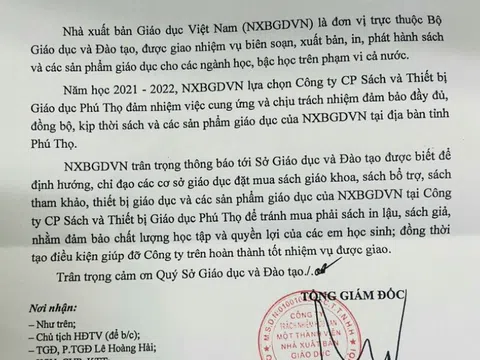 Phú Thọ: Công ty CP Sách - Thiết bị Giáo dục Phú Thọ là đơn vị cung ứng, phát hành sách giáo khoa