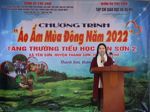 Phú Thọ: Gần 300 học sinh Trường Tiểu học Yên Sơn 2 (Thanh Sơn)  nhận quà “Áo ấm mùa đông năm 2022”