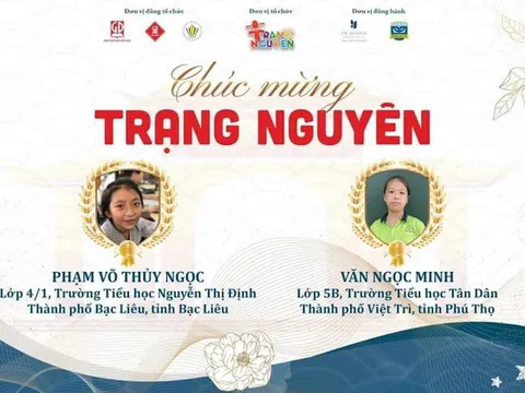 Phú Thọ: Học sinh các Trường tiểu học Tân Dân, Đinh Tiên Hoàng (Việt Trì) đoạt giải đặc biệt Trạng Nguyên tiếng Việt cấp Quốc Gia