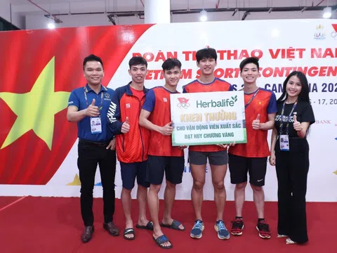 Herbalife Việt Nam thưởng nóng cho các vận động viên đạt Huy chương Vàng đầu tiên của Đoàn Thể thao Việt Nam tại SEA Games 32